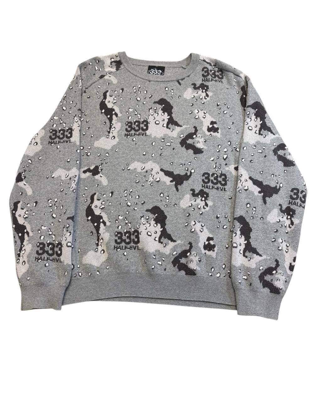 Half Evil 333 Heavyweight Camo Knitted Sweater